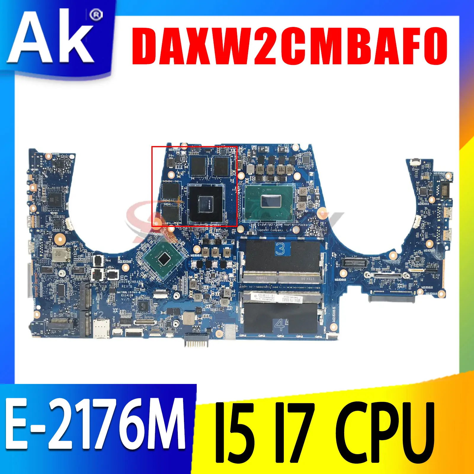 

For HP ZBOOK 15 G5 Laptop Motherboard DA0XW2MBAB0 DAXW2CMBAF0 Mainboard I5 I7 8th Gen E-2176M CPU with GPU