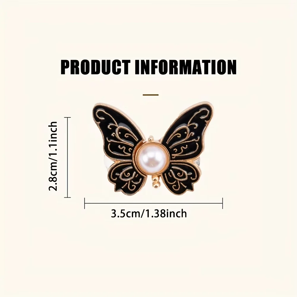 Butterfly Pattern No-Sew Detachable Waist Adjuster, Elastic Waist Buckle for Jeans, Cuffs and Collars, Multifunctional Button