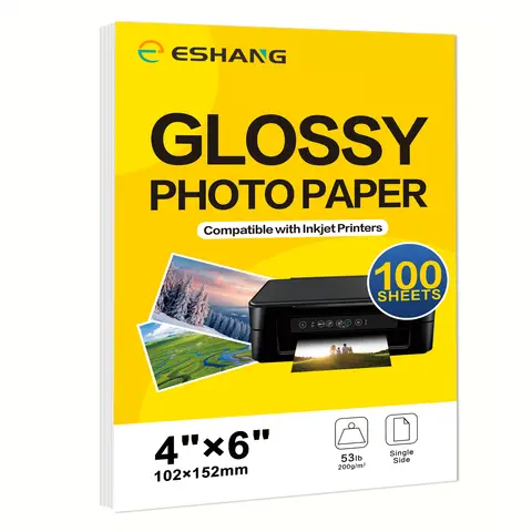 Carta fotografica lucida da 20/100 fogli 3R/4R/5R/A4 per stampante a getto d'inchiostro, colore brillante, adatta per fotografia, famiglia, festival