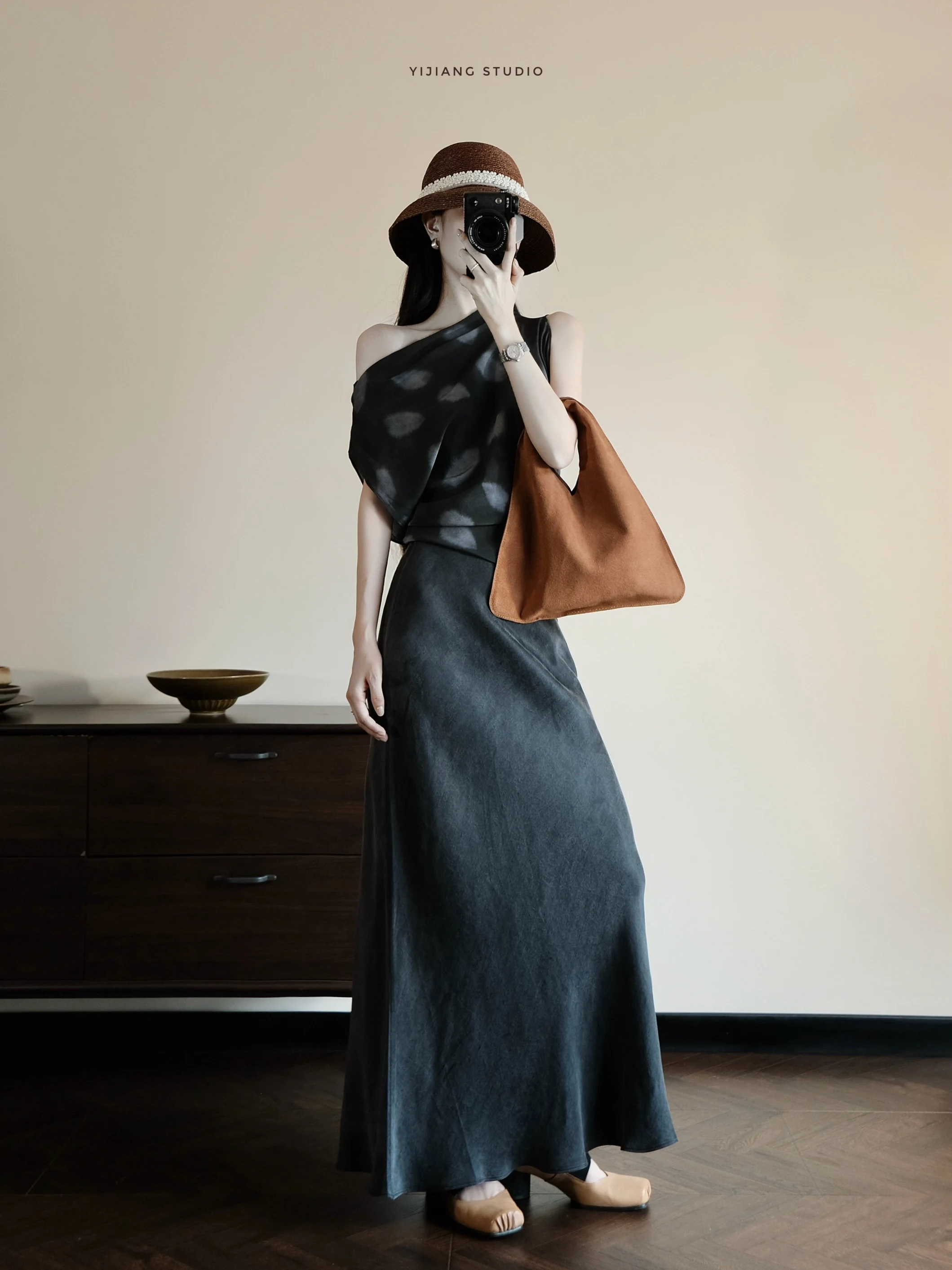 

Элегантная женская летняя юбка миди с высокой талией и разрезом, из шелковой смеси, повседневная, с эффектом стройности, фасон «рыбий хвост»