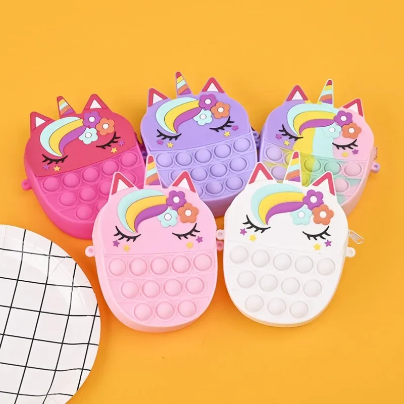 

Princess Coin Purse, Made Of Silicone, Featuring A Unicorn Pattern