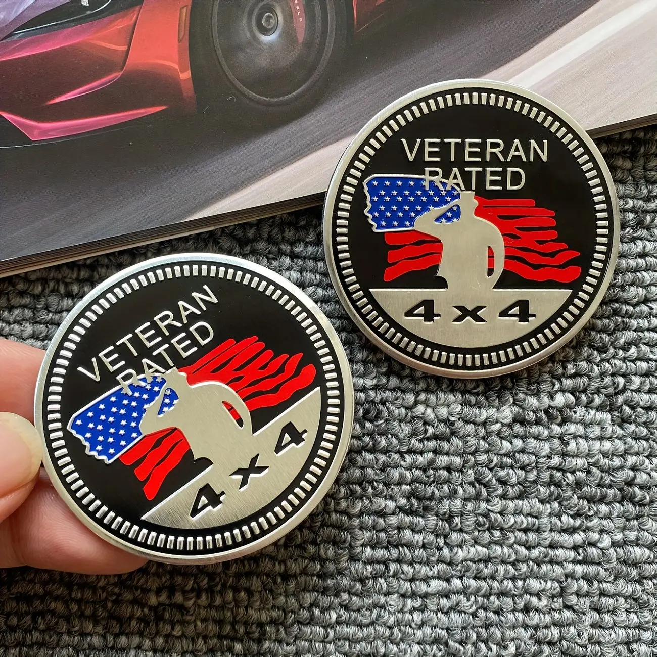Metal Car Emblem - Veteran Badge, Perfect for Patriotic Individuals, Cars SUVs, Motorcycles, Modification Decorative Car Sticker