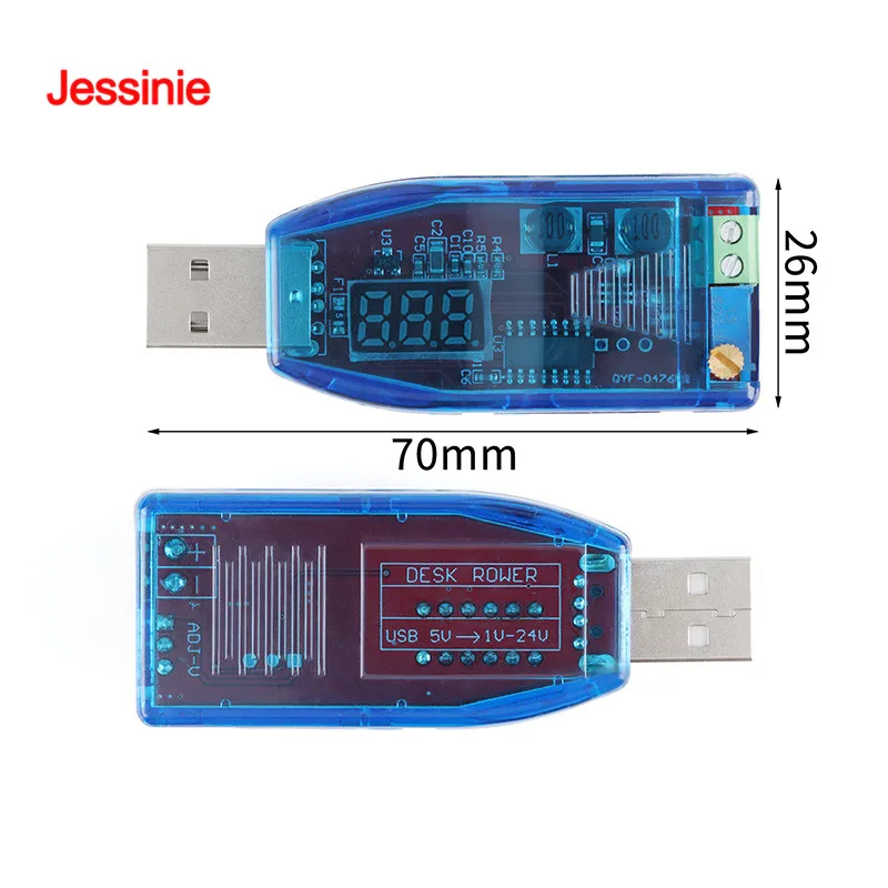 2pcs/1pc LED DC-DC 5V to DC 1-24V Adjustable Potentiometer USB Step Up/Down Buck Boost Converter Power Voltage Regulator Module