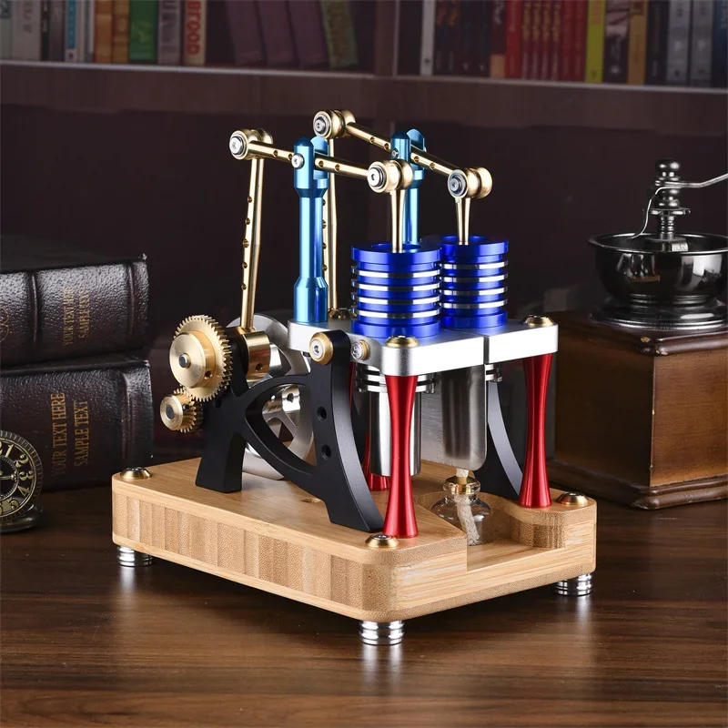 

A Type Twin Cylinder Twin Piston Alpha Balance Stirling Engine Science Education Physics Experiment Model Toy - M20-T