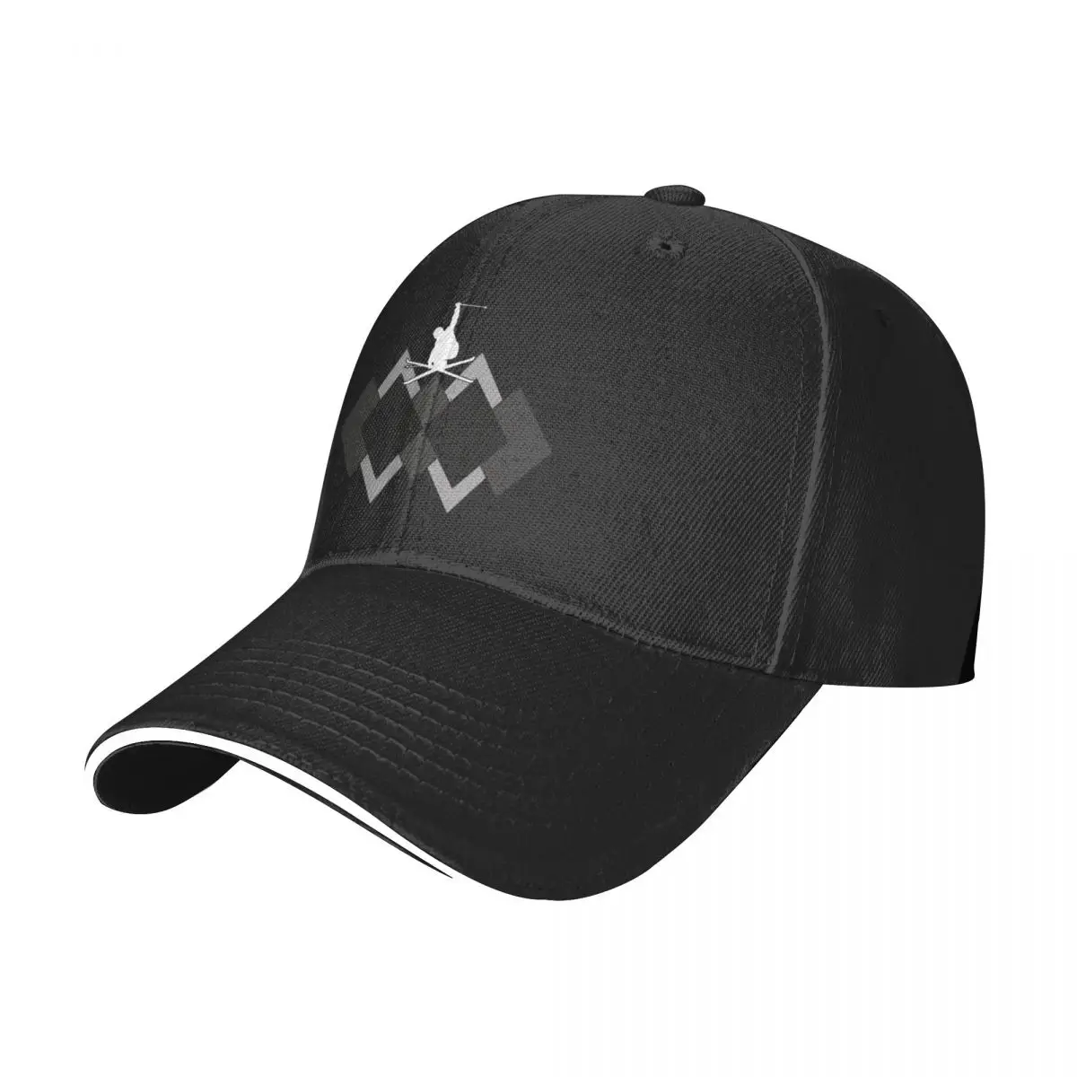 Ski Double Black Diamonds Silhouette Baseball Cap Beach Outing Visor Men's Hats Women's