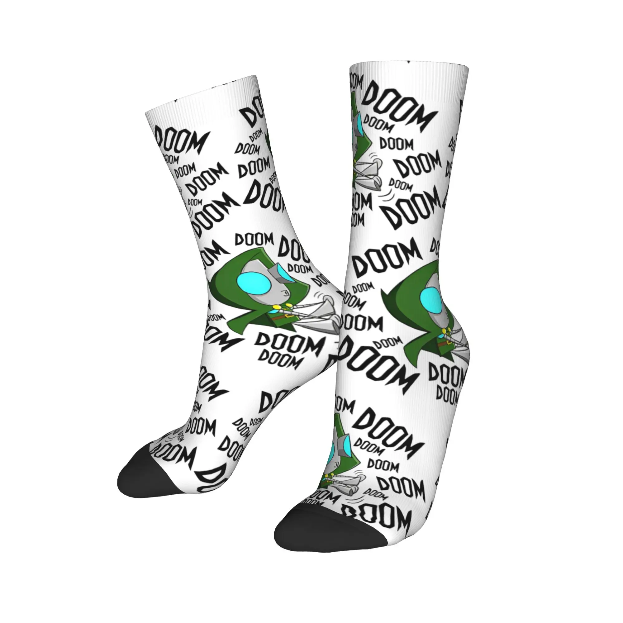 Invader Zim Cute Dib Alien Robot Socks Men's Women's Polyester Funny Socks  Spring Summer Autumn Winter Middle Tube Socks Gifts