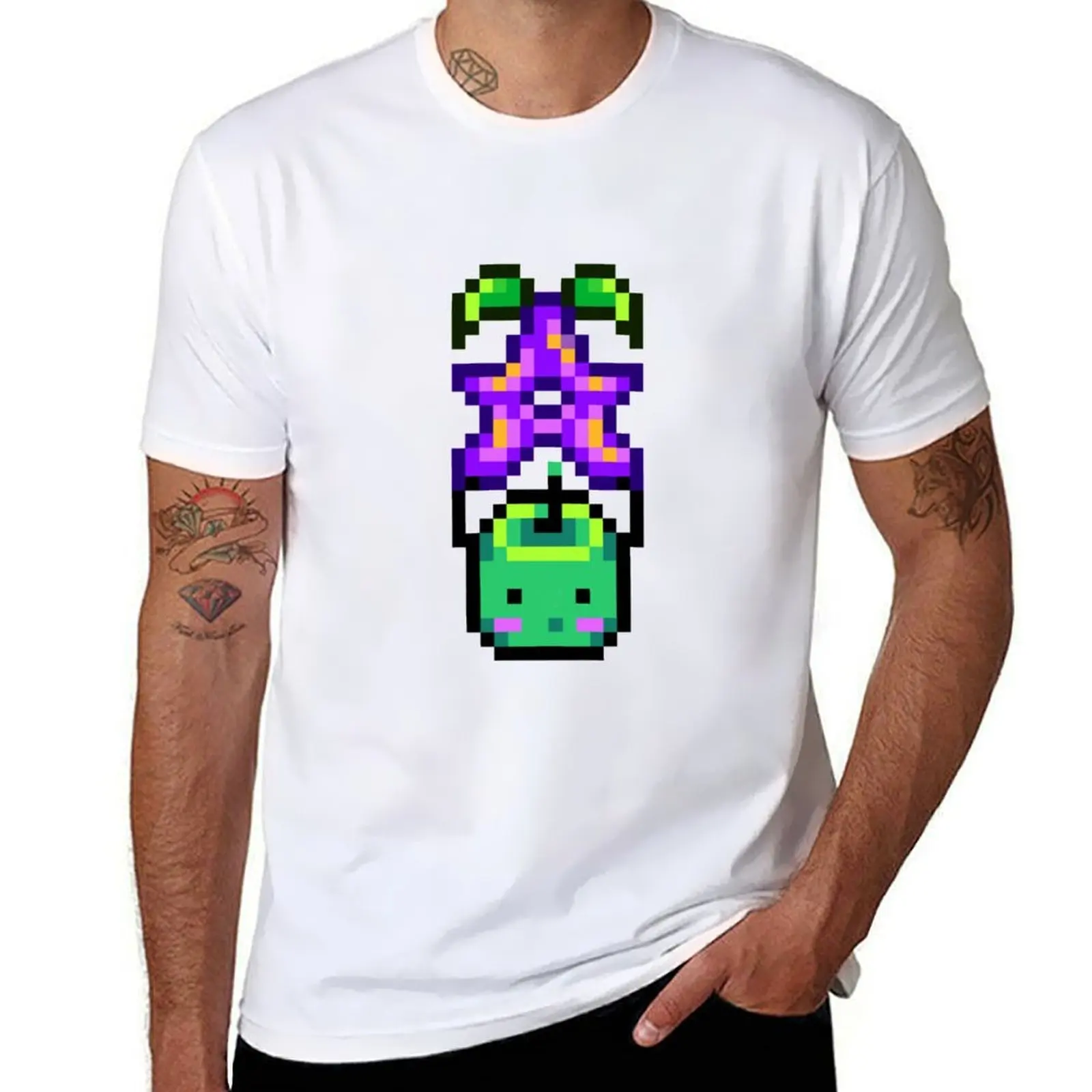 

Junimo and Stardrop from Stardew Valley T-Shirt man tshirt t shirts cotton 100% T-Shirt