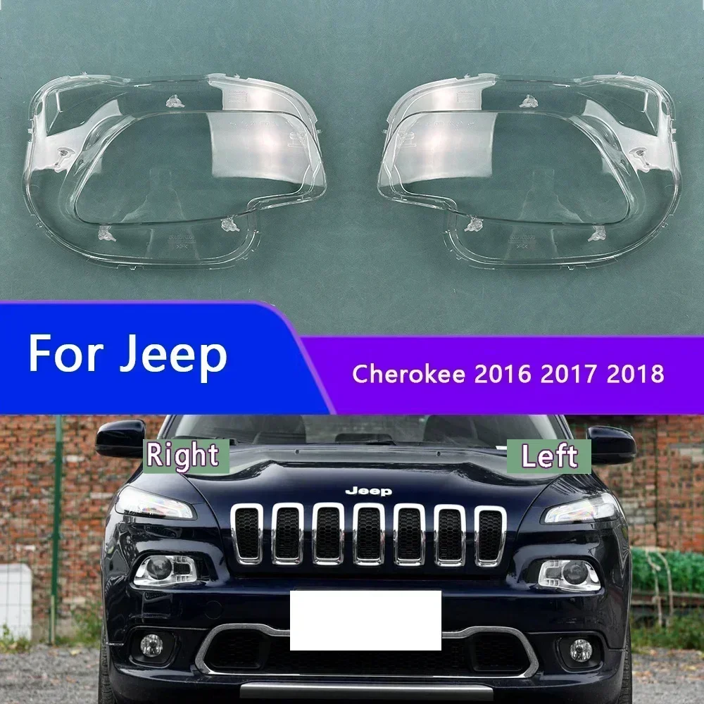 

For Jeep Cherokee 2016 2017 2018 Headlamp Housing Transparent Mask Cover Headlight Shell Plexiglass Replace Original Lens
