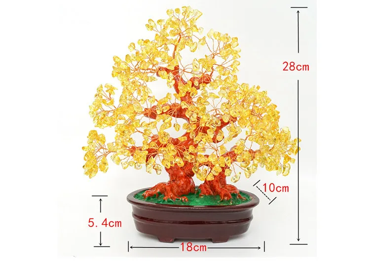28cm Natural Pink Crystal Tree of Life Chakra Crystal Tree - Bonsai Feng Shui Money Tree for Healing and Luck - 11\