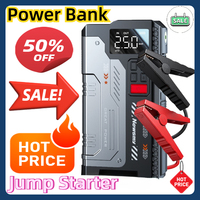 Power Bank Charger 12v Air Pump 16000mAh Jump Starter with Air Compressor Booster Tyre Inflator Portable Car Battery