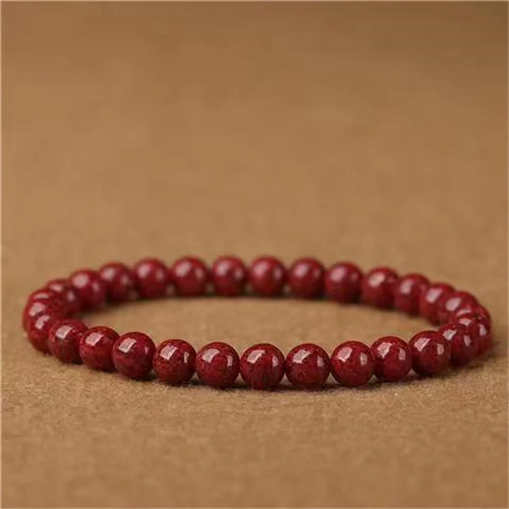 

Natural Vermilion Bracelet Transparent Genuine Raw Mineral Crystal Sand Bracelet For Men And Women