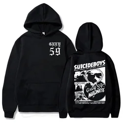 Suicideboys G59 후드티 파라 홈즈 e mulheres, moletons soltos de la, stilo 힙합, 스트리트웨어, impreso Y2K, mangas