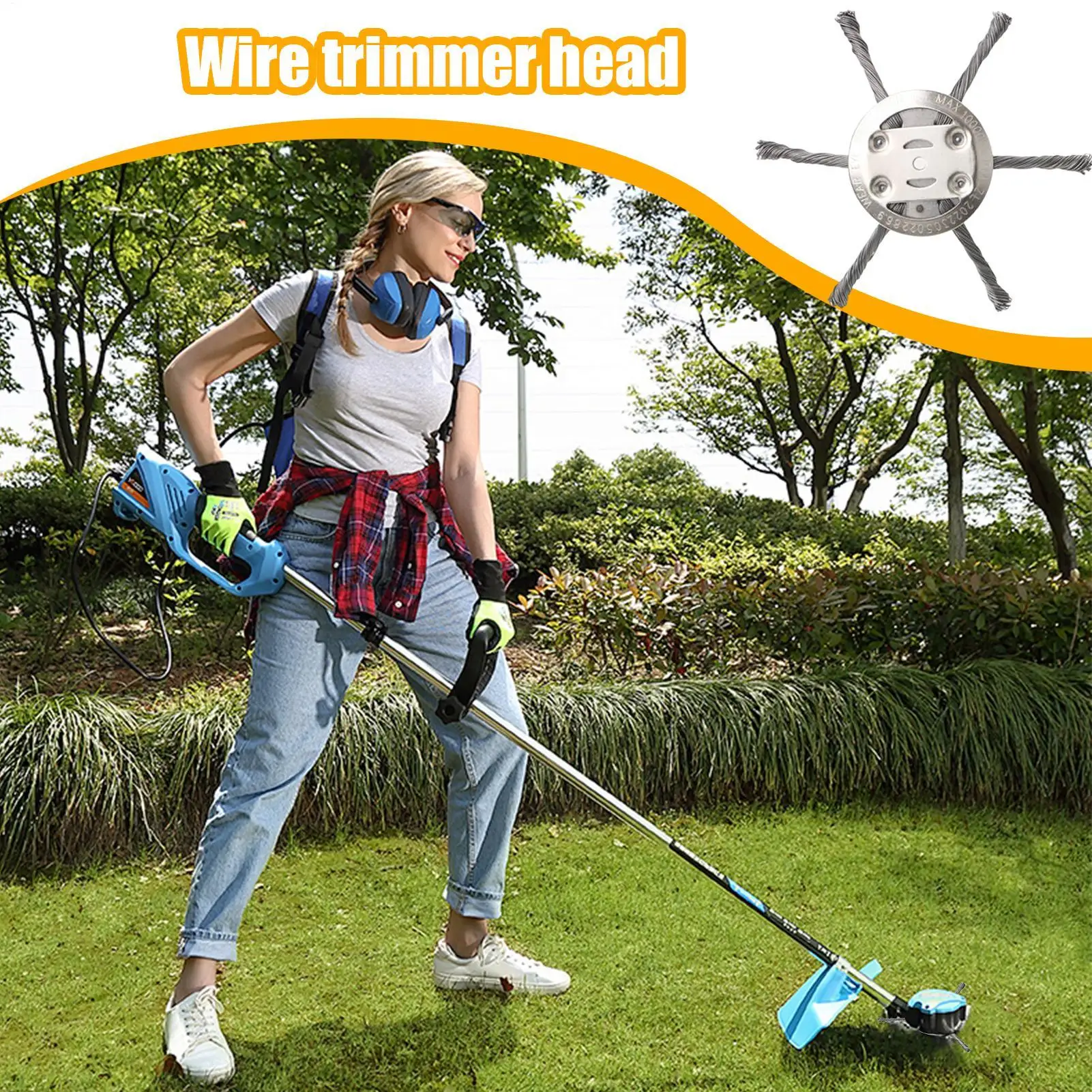 

Steel Wire Wheel Grass Trimmer Lawn Mower Replacement 6 Inch Heavy-Duty Indestructible Trimmer Head For Garden Outdoor Farm