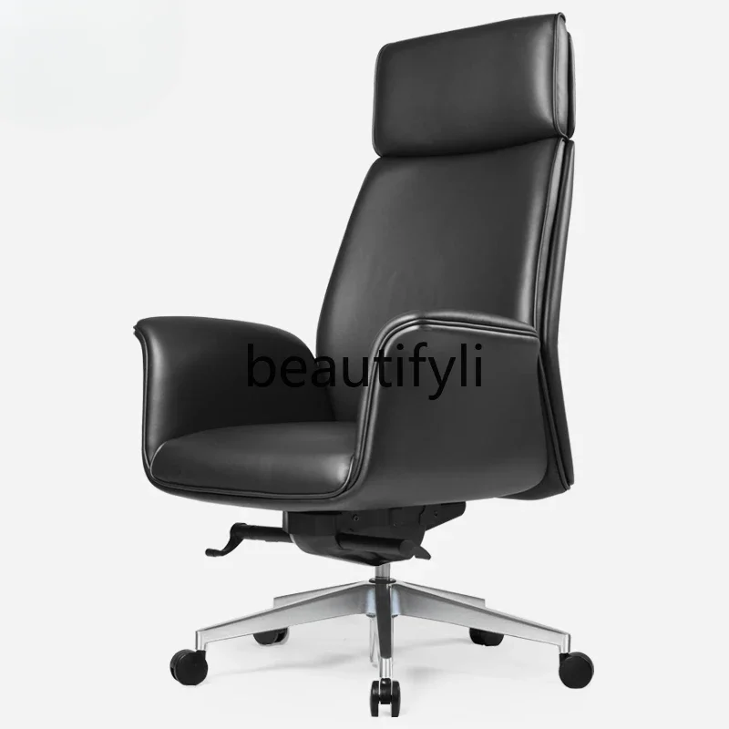 

FG28Sofa boss real cowhide light gray supervisor computer chair office chair rotating chair