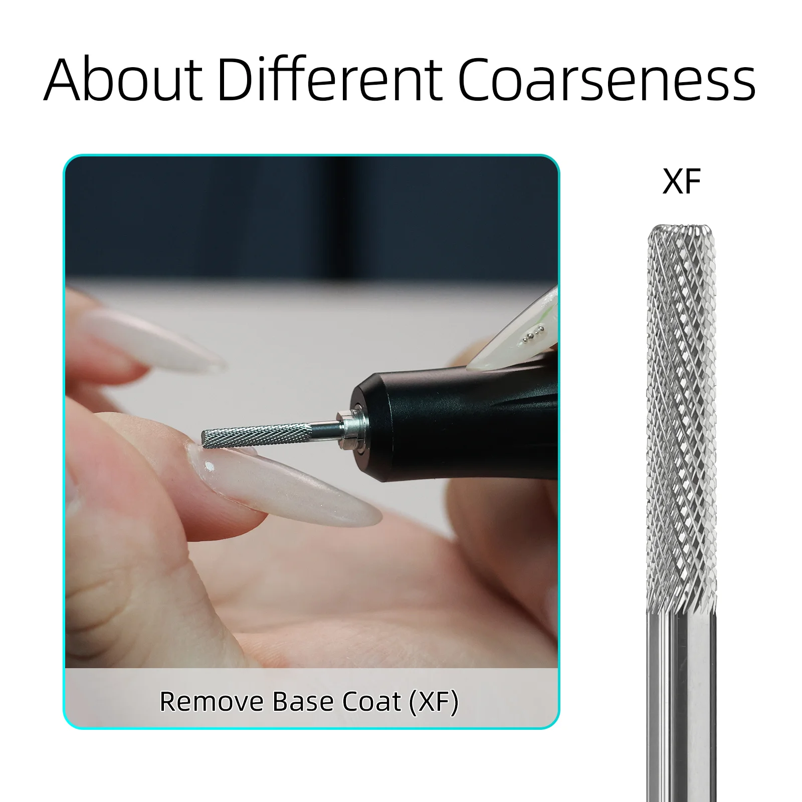 HYTOOS Tungsten Carbide Nail Drill Bit XF 2.3mm Mini Barrel 2 Way Rotation Efile Bit for Acrylic Gel Removal Manicure Pedicure