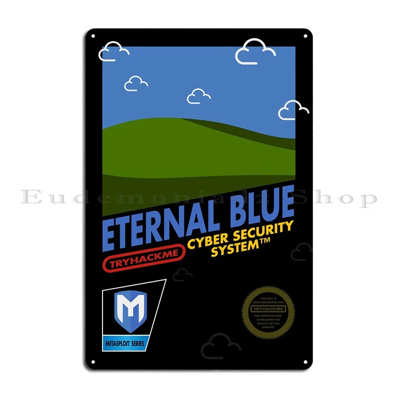 Eternal Blue Try Hack Me Metal Plaque Poster Pub Mural Print Painting Wall Mural Kitchen Tin Sign Poster