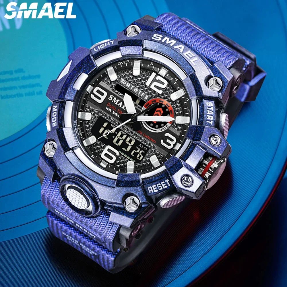 SMAEL  Digital Electronic Watch 8035 Tactical Men\'s Multifunctional Watch Night Glow Waterproof Outdoor