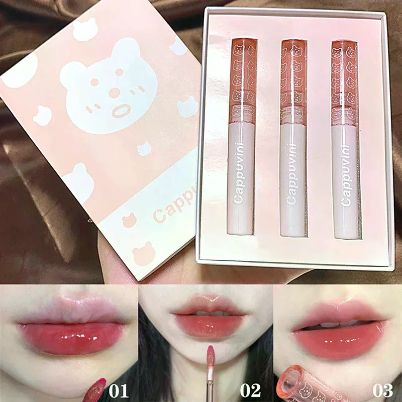 كابوفيني الكرز مرآة مقاومة للماء إنهاء المياه ملمع الشفاه عارية الأحمر واضح تينت الزجاج زيت الشفاه السائل ماكياج لمظهر كبير