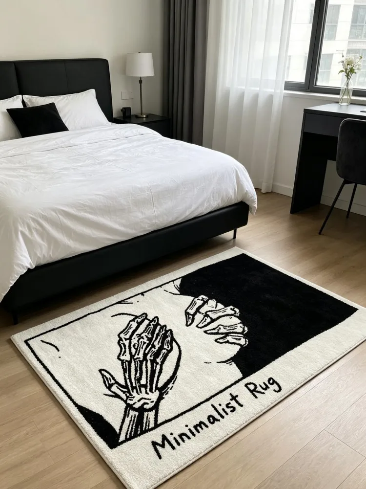 New Arrival Skeleton Hand Print Rug Soft Non-Slip Bedroom Carpet