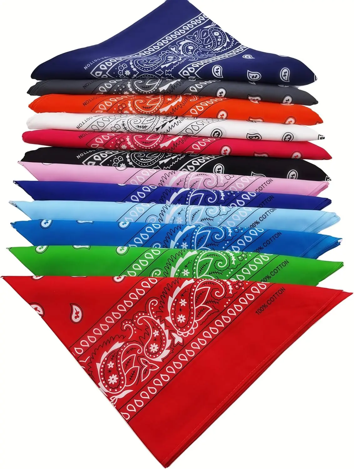 

FANNI YOUPIN 100% Cotton Fine thick Bandanas/Fashion Scarf for Men & Women Paisley printed 22 inches