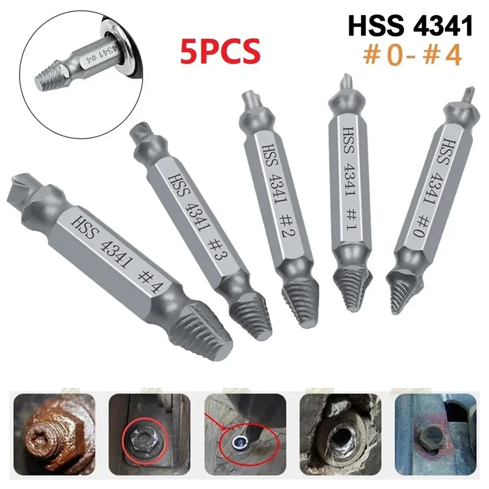 

Best Brand New Hot Sale Damaged Screw Remover Stud Reverse 5PCS Damage Screw Drill Bits Extractor High Quality Remover