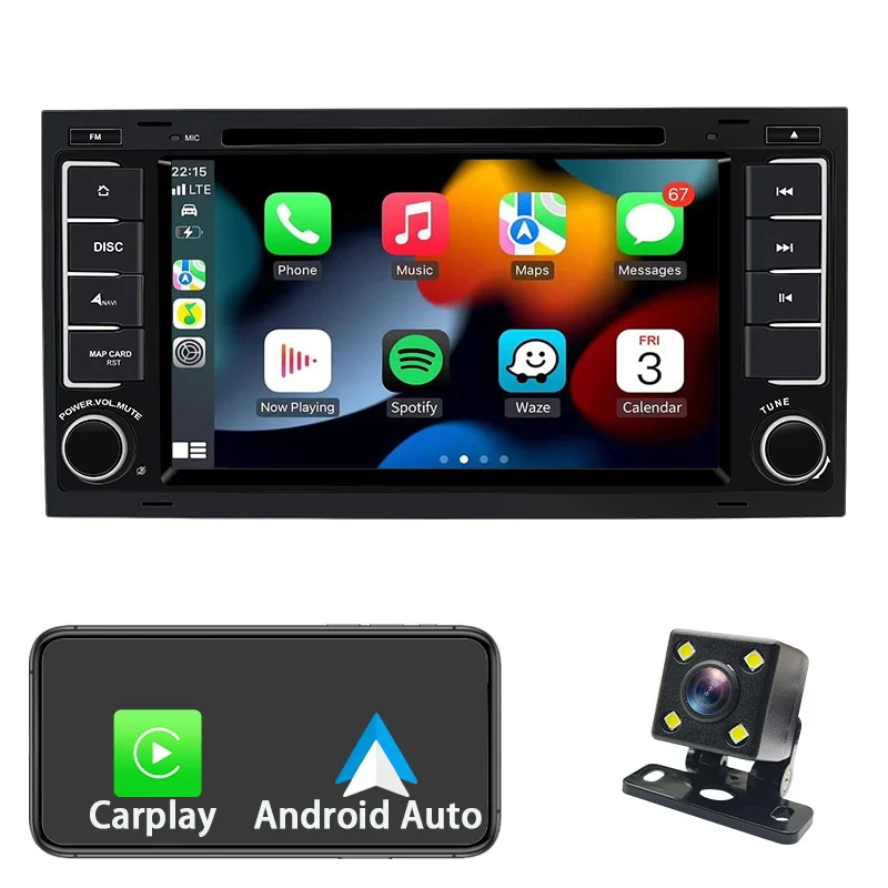 

Android car radio for VW Touareg 2004-2011, stereo screen Carplay Android Auto Bluetooth GPS Navigation FM radio 7’ [8+128G]