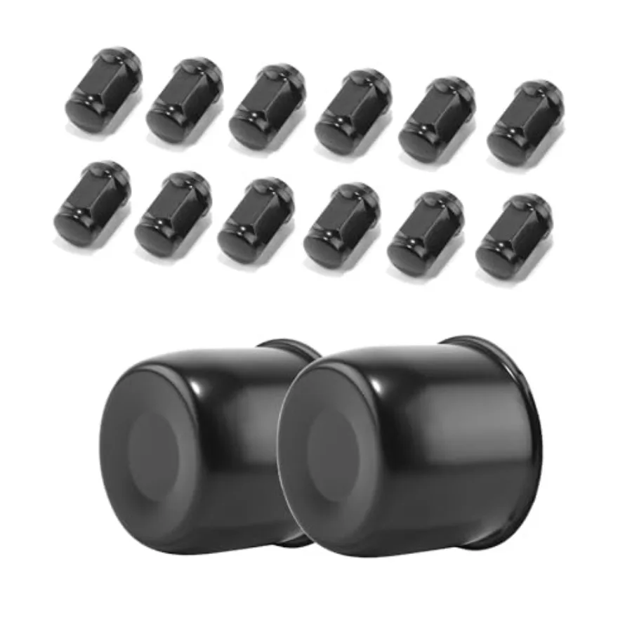 

2-Pack Trailer Push Through Center Caps and Trailer Wheel Lug Sets - 4.25in Wheel Center Caps Stainless Steel Hub Cap with 12 O