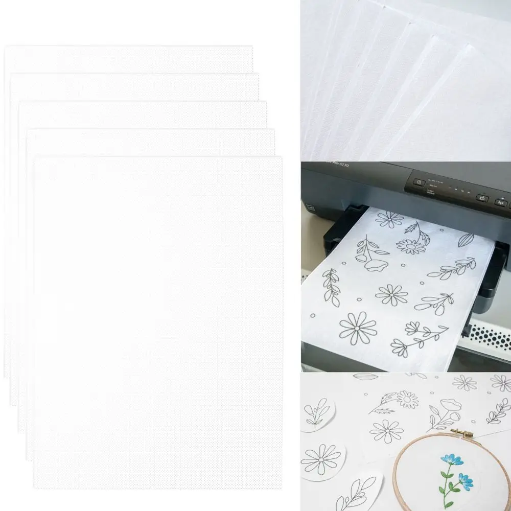 Bedruckbares Stickerei-Transferpapier, klebriger, wasserlöslicher Stickerei-Stabilisator, druckbares Papier, DIY-Auflösung, Stoffzeichnung