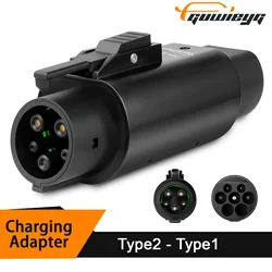 GUWIEYG Adaptador de cargador EV Type2 a Type1 32A MAX Compatible con cargador tipo 2 para coche eléctrico con toma de carga tipo 1