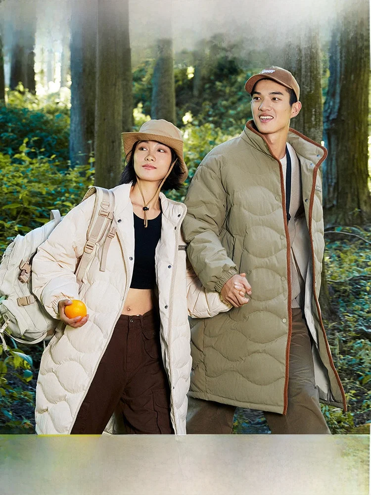 

Утепленная куртка-пуховик Snow Flying City Wild Series унисекс, средней длины, в стиле барн, цвета хаки, для активного отдыха, теплая, свободного кроя, с наполнителем из утиного пуха