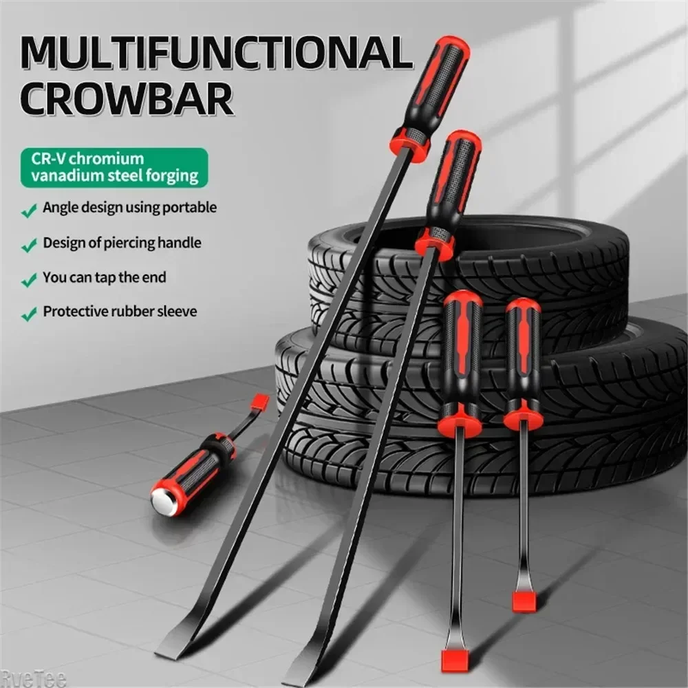 

Heavy Duty Pry Bar with Strike Cap Handle Angled Tip Machanic Tool Car Repair Hand Tools for Prying Scraping Lifting Pulling