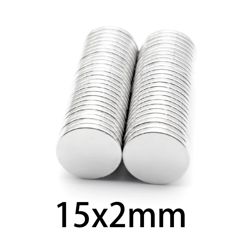 

10-100pcs 15x2mm N35 Super NdFeB Magnets circle fridge Permanent rare earth Round Magnet Thin Neodymium Magnetic 15*2 mm