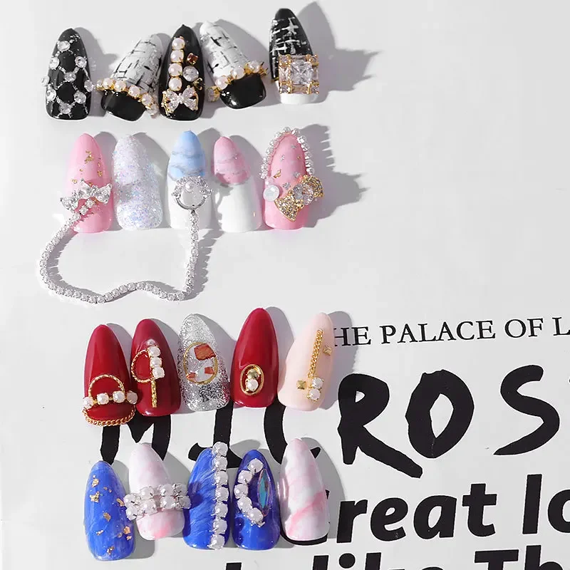 25Cm Kim Loại Dây Đính Ngọc Trai Vàng Bạc Móng Dòng Acrylic Dán Lột Bóng DIY Dụng Cụ Làm Móng Tay Nghệ Thuật Trang Trí