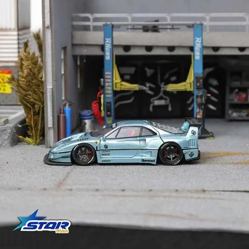 Pré-venda estrela 1:64 lbwk f40 gelo azul maggic roxo modelo de carro coletar brinquedos em miniatura capuz aberto diecast