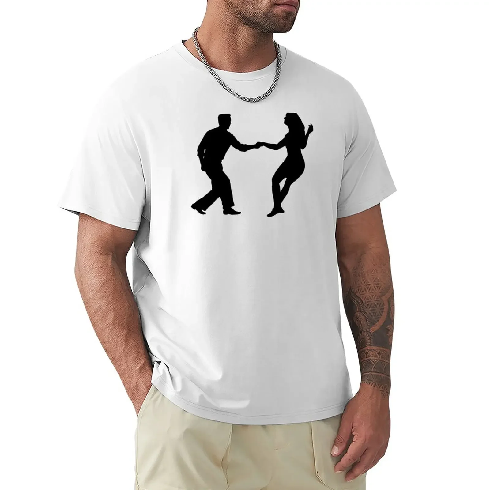 

Swing dance T-Shirt graphics plus sizes heavyweights men workout shirt