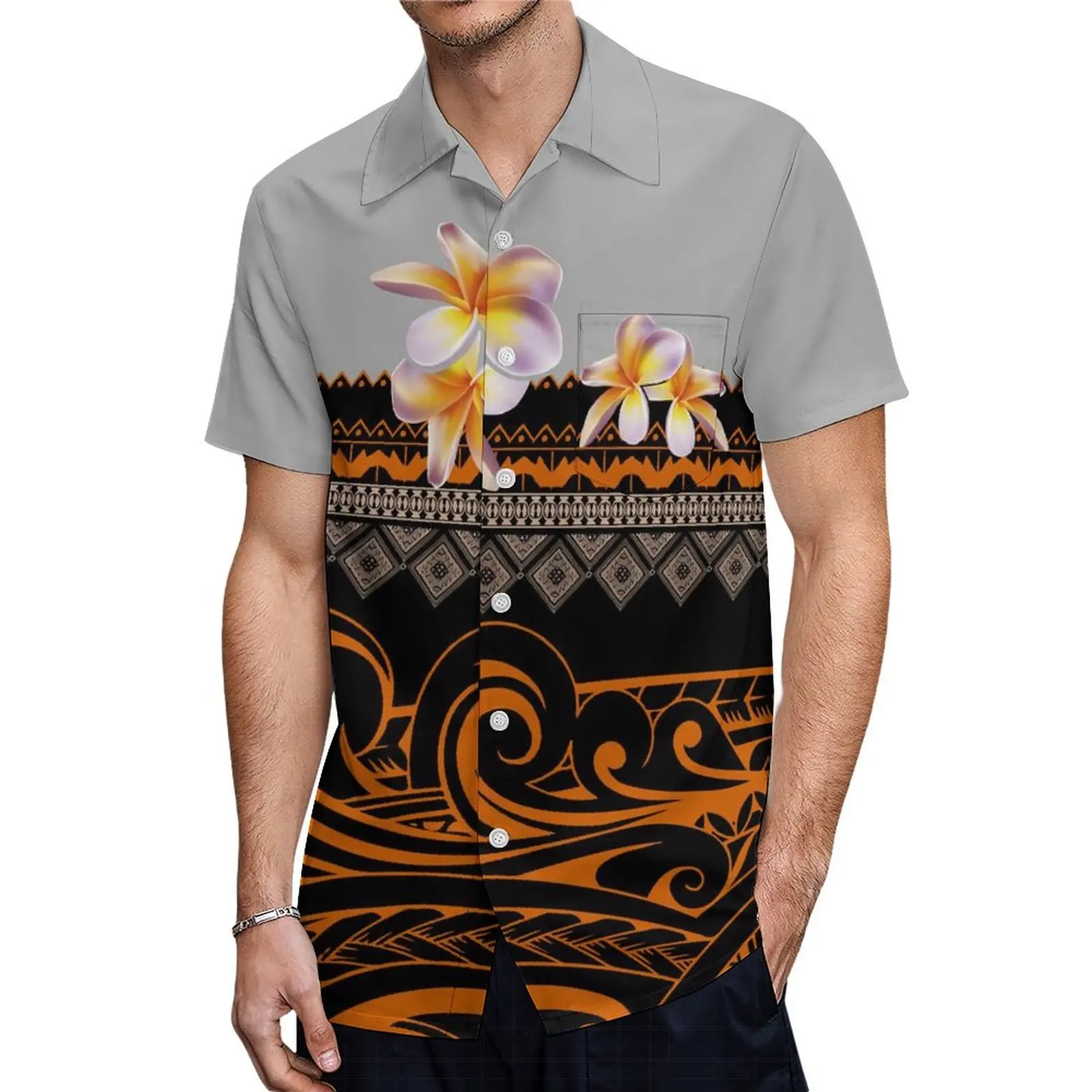 Imagem -02 - Mulheres e Homens Bubble Sleeve Polinésia Camisa Custom Impresso Vestido Chique Bonito Personalizado Roupas de Casais Mumu Samoa