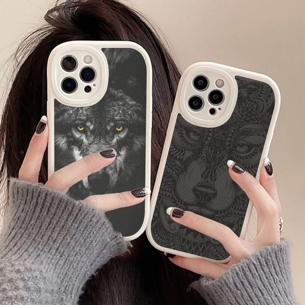 

The Wolf Phone Case Hard Leather For IPhone 16 15 14 13 12 Mini 11 14 Pro Max Xs X Xr 7 8 Plus Fundas