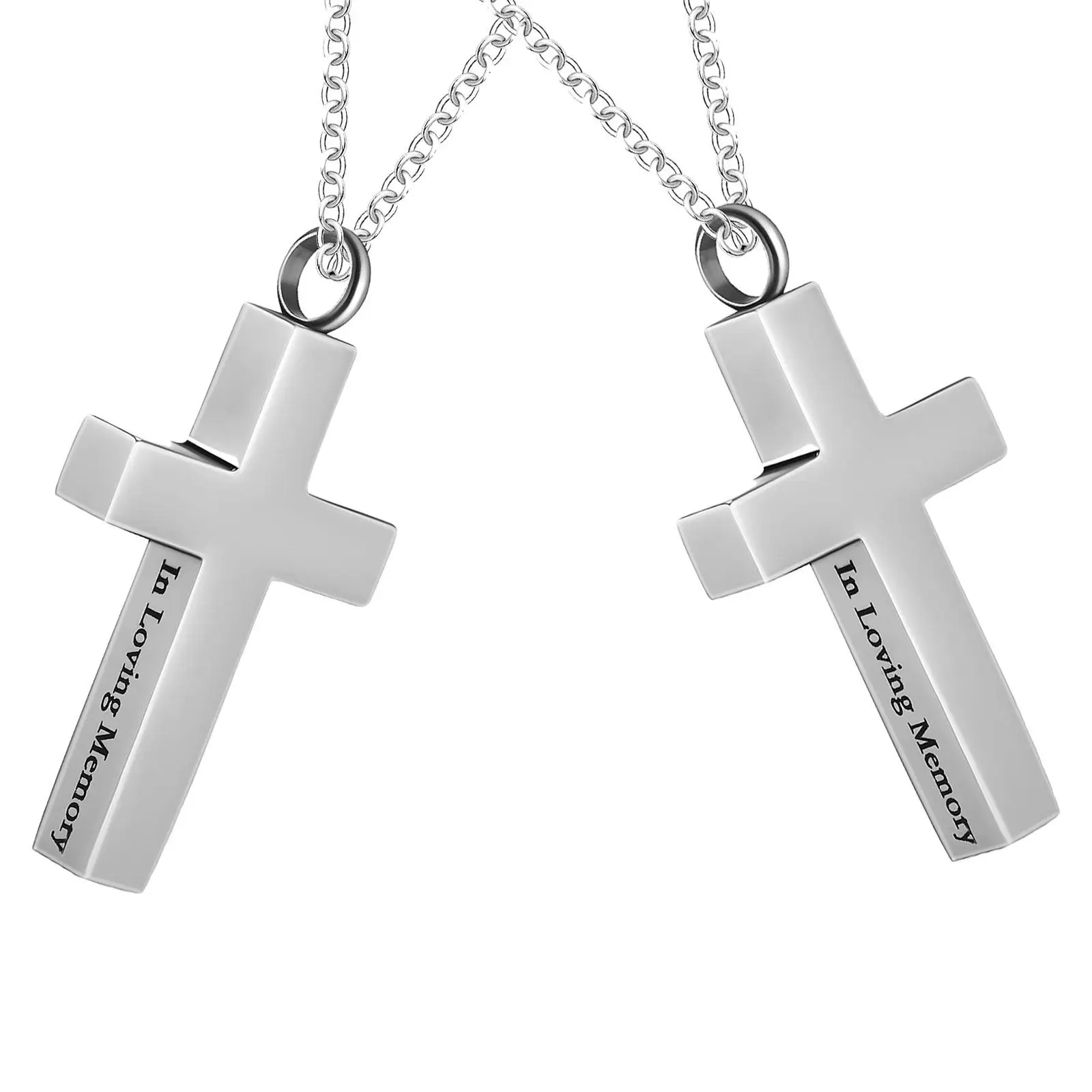 

2Pcs Cross Ashes Holder Necklace Rustic Steel Memorial Cremation Urn Pendant Keepsake Jewelry Cross Urn Pendants