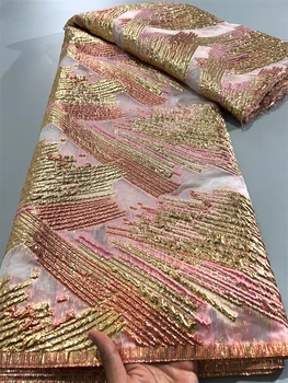 Kalume ผ้าลูกไม้สไตล์แอฟริกันลูกไม้ปักผ้าไนจีเรียคุณภาพสูงลูกไม้แจ็คการ์ดฝรั่งเศสสำหรับงานปาร์ตี้เย็บแบบทำมือ F3830