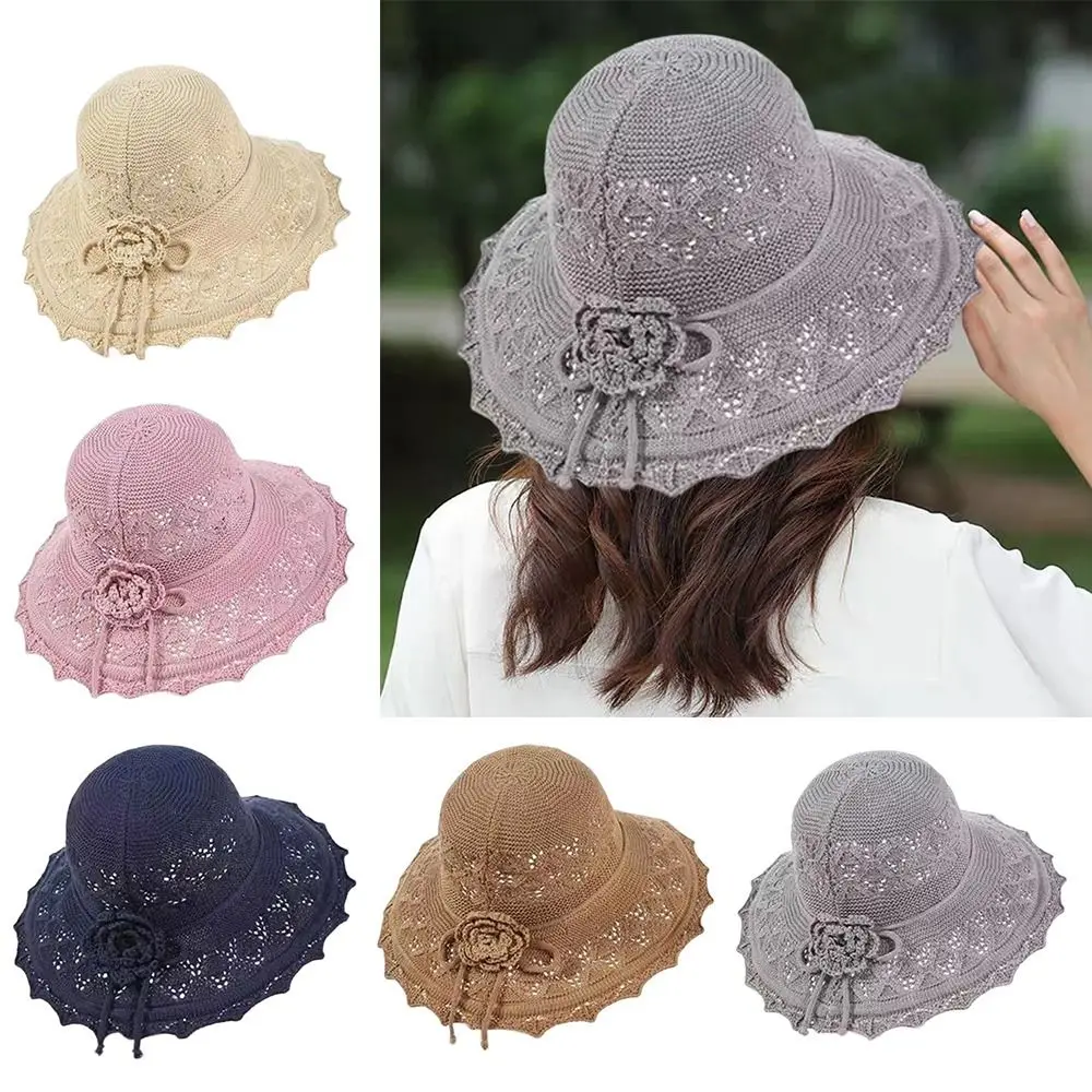 Women Lady Girl Hat Fisherman Hat Sun Protection Sun Visor Hats Buckets Hat Wide Brim Bowknot Panama Sunshade Hat Spring Summer