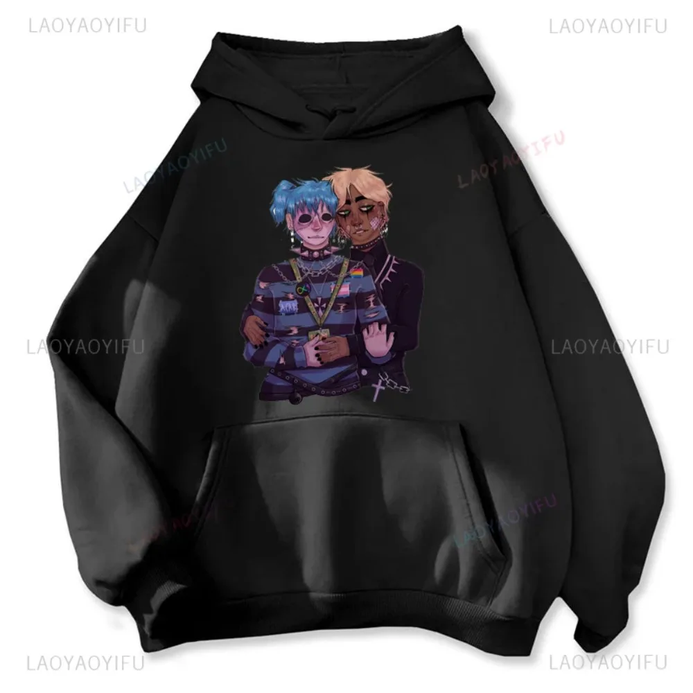 Sally Face Cartoon Woman Graphic Hoodie Vintage Harajuku Warm Hoody Man Women Kawaii Long Sleeve Goth Classic Winter Sweatshirt