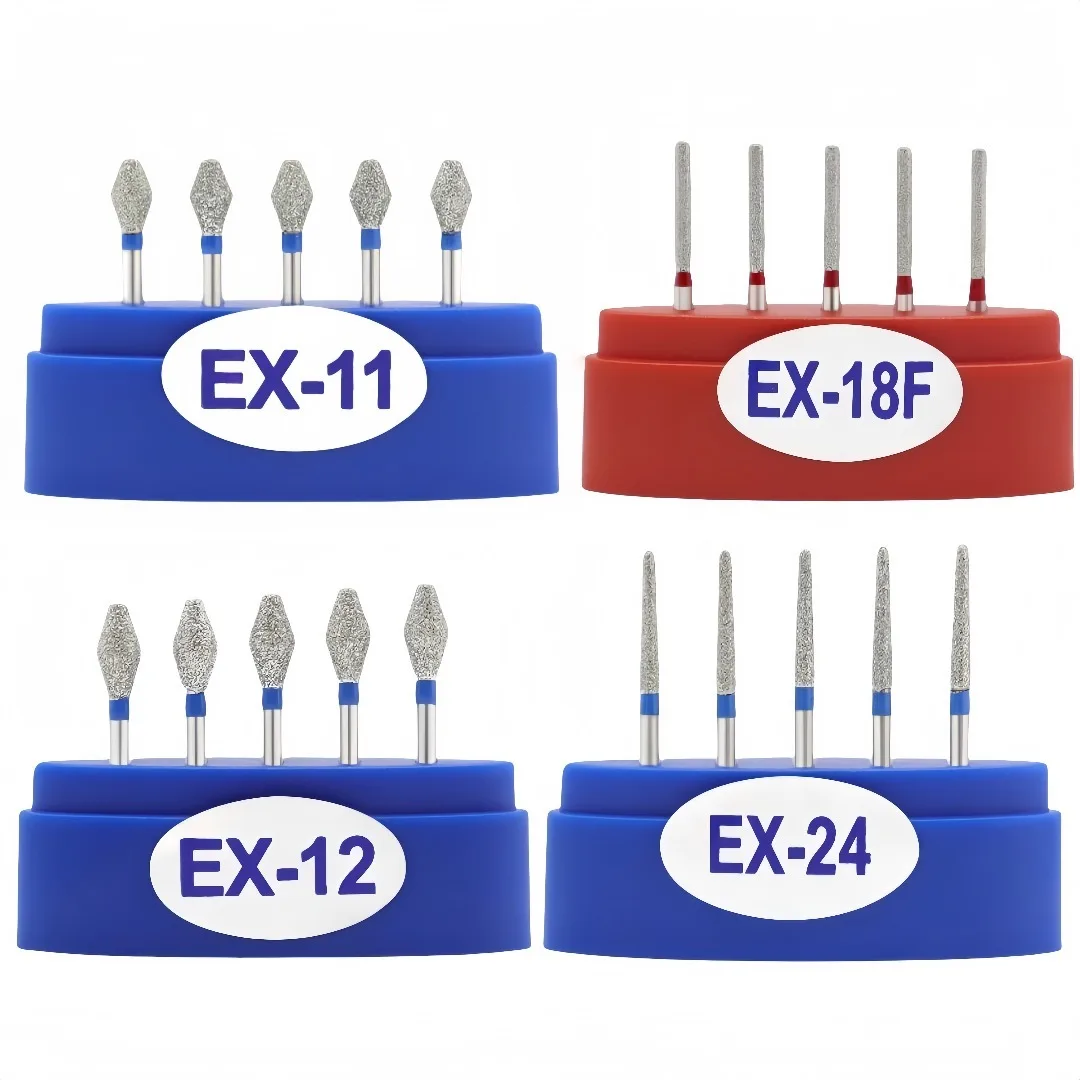 

5pcs EX Series Dental Diamond Burs High Speed Handpiece Compatible Grinding Bits Durable Dental Drill Tool for Polishing Cutting