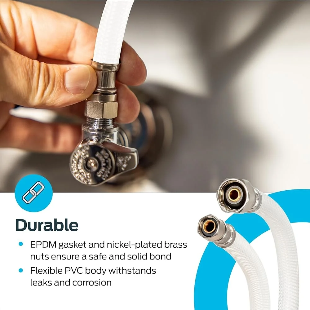 16 Polegada conector de torneira flexível linha de alimentação pvc 1/2 Polegada fala x 3/8 Polegada compressão fácil instalar mangueira reforçada durável