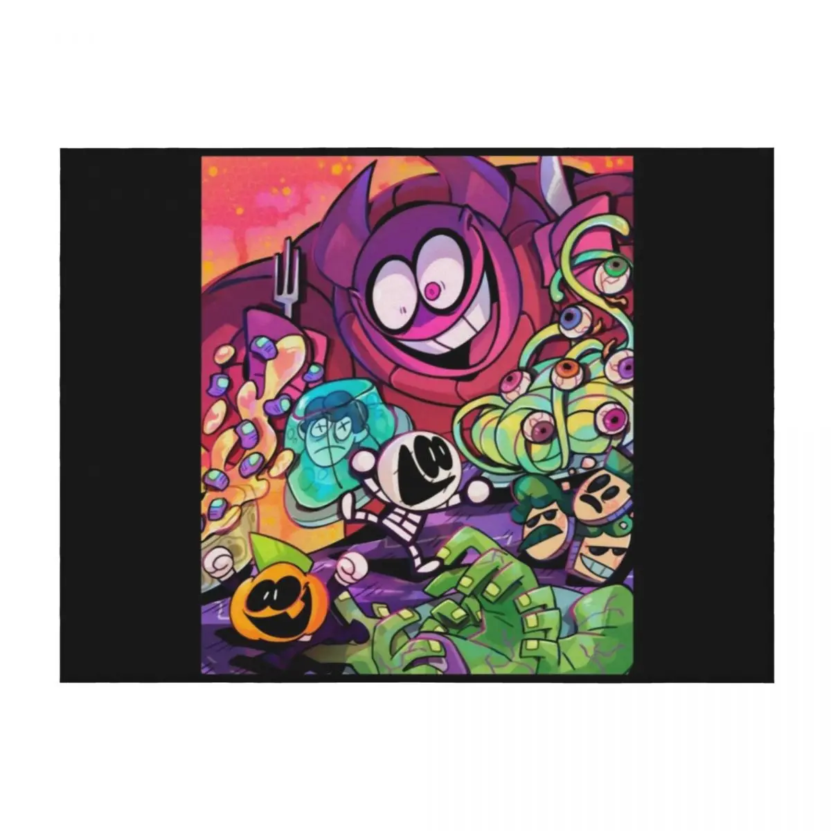 

spooky month Throw Blanket Personalized Gift Moving cosplay anime Hairy Blankets