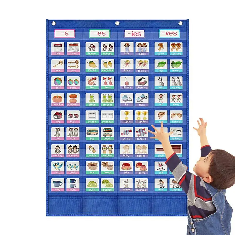 Pocket Chart For Classroom Singular Plural Pocket Chart Words Card Waterproof Educational Words Patterns For Classroom Teacher