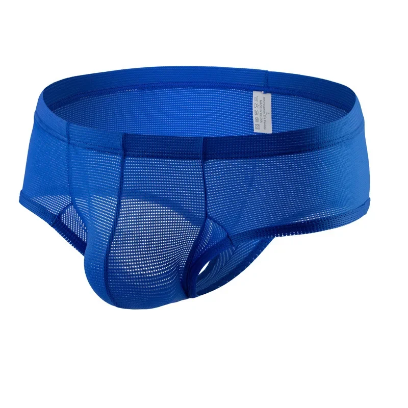 Calzoncillos sexys para hombre, bragas de malla de cintura baja, bolsa convexa en U, lencería transpirable, ropa interior transparente