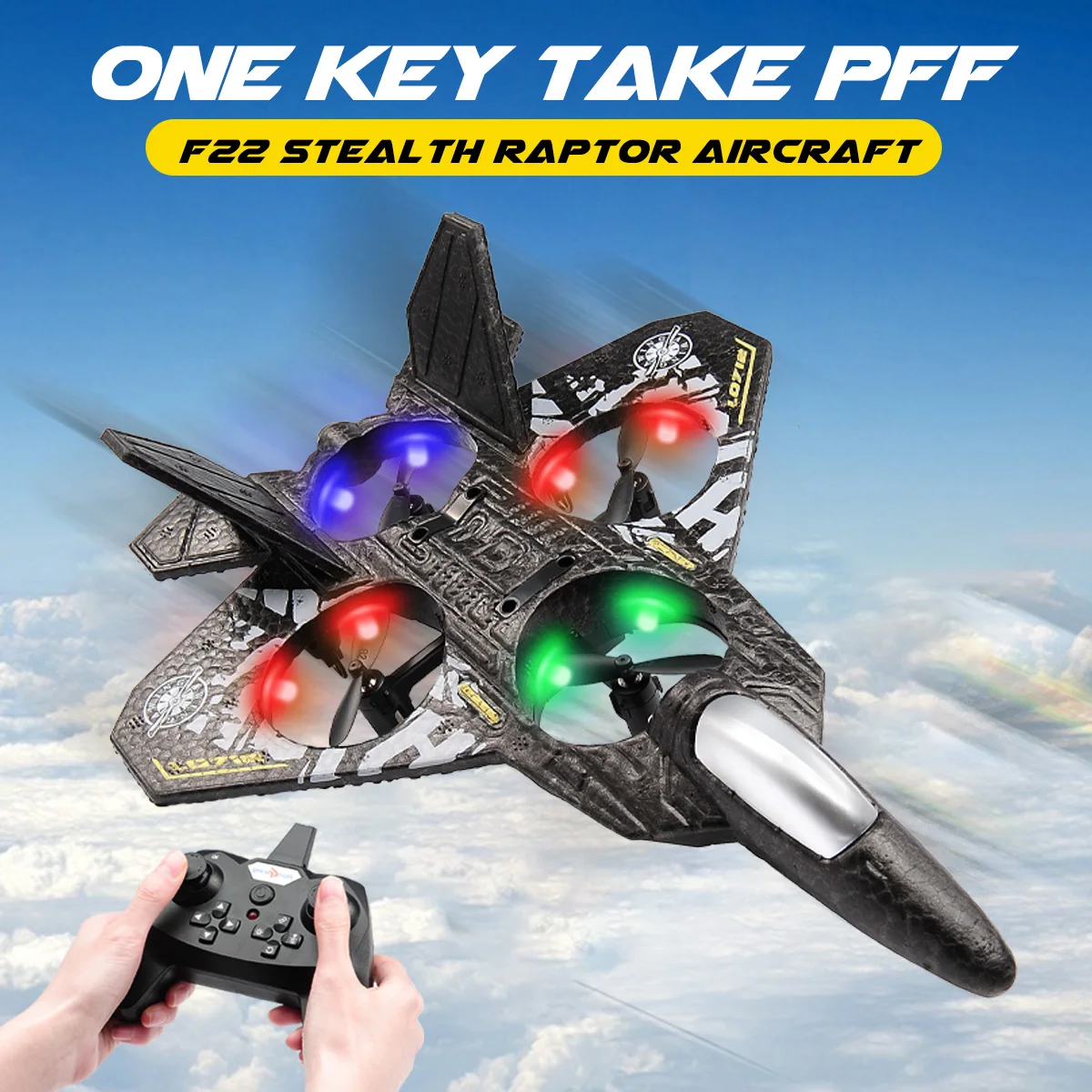 

V17 RC Plane 2.4G Gravity Sensing RC Glider 360° Rotation One Key Takeoff Remote Control Airplane EPP Foam Toys Kids For Gift