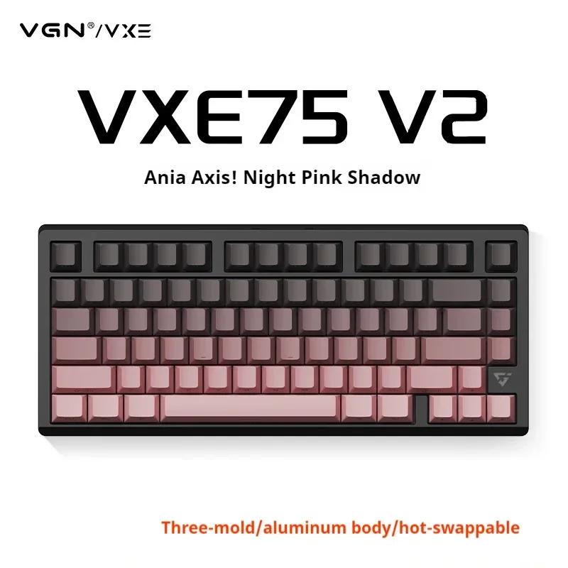 New Vgn Vxe75 V2 Mechanical Keyboard Aluminum SMART SPEED X Low Delay Wireless Gaming Keyboard RGB PC Gamer Accessories