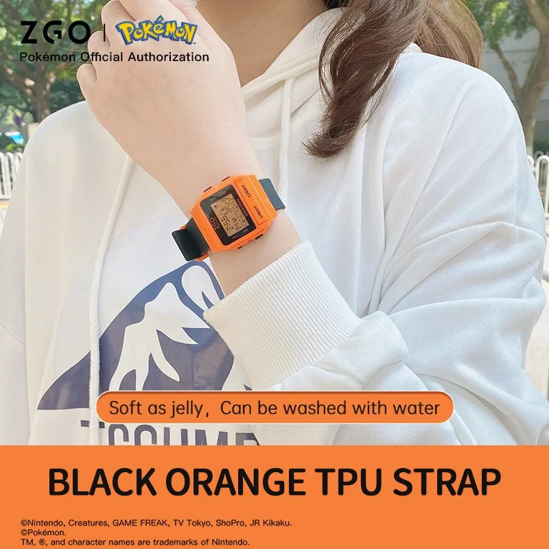 ZGO X Pokemon Charmander Children's Watches Kids Waterproof Electronic Watch Student Wristwatch Boys Girls Christmas Gift 8933