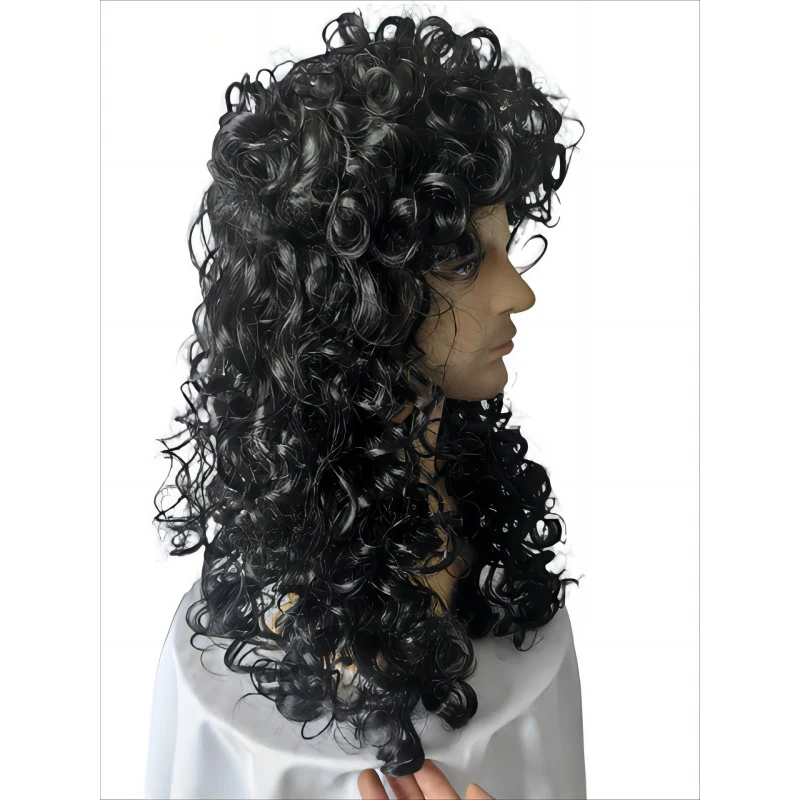 Piratenkapitän Herrenperücke Cosplay Langes lockiges Haar Clown Schwarz Halloween Party Spielen Punk Rock Kopfbedeckung Kostüm Requisiten